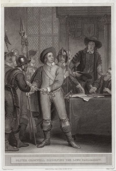 Oliver Cromwell Dissolving the Long Parliament by Thomas Stothard